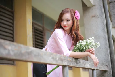 Mong manh áo dài trắng áo dài trắng [ABZK2V]