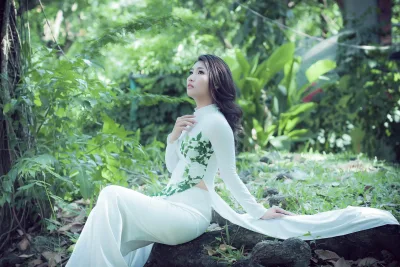 Áo dài trắng áo dài trắng cuốn hút [HCVPDD]