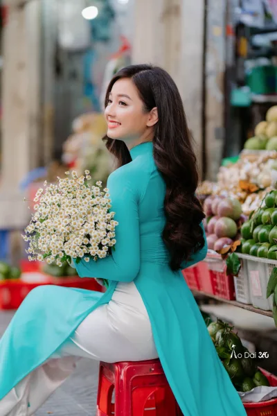 Nhẹ nhàng áo dài xanh áo dài xanh [CUZFHI]