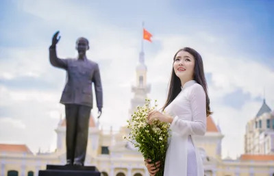 Áo dài trắng hoa mộc mạc [3DORNT]