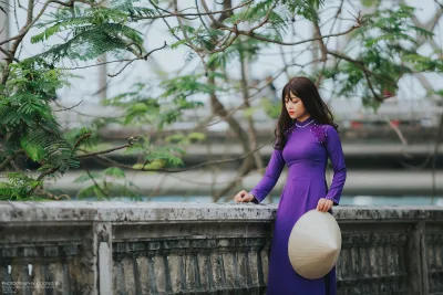 Áo dài tím girl xinh áo dài tím tuyển chọn [45T8QO]