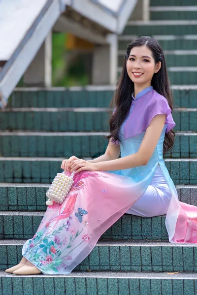 Áo dài họa tiết mong manh áo dài họa tiết [VFQDIF]