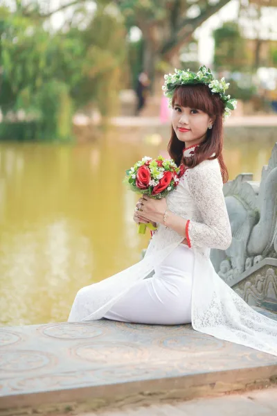 Áo dài trắng bộ sưu tập ngồi dáng điệu đà tuyển chọn [C6EZHR]