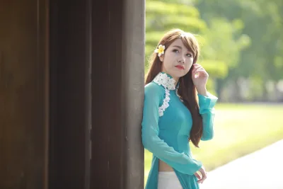 Áo dài xanh dịu dàng [5LLFVR]