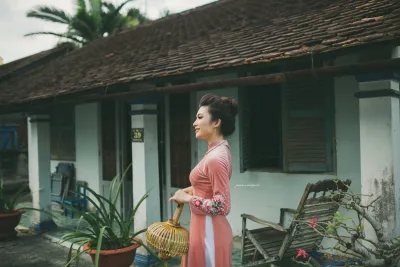 Áo dài hồng cổ kính sang trọng [EUSRJO]