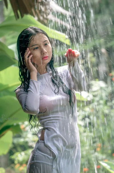 Áo dài trắng người đẹp ướt mộc mạc [REKCI6]