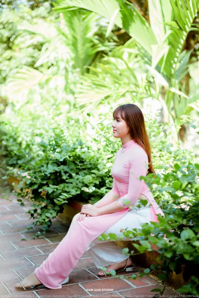 Hình ảnh áo dài hồng thanh thoát áo dài hồng [IZBIOF]