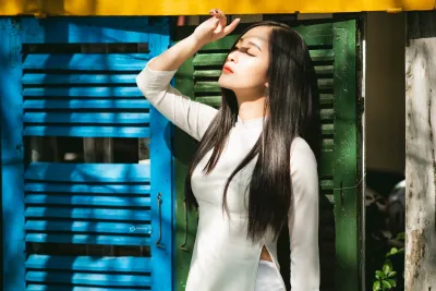 Áo dài trắng girl xinh cổ điển [IBILX2]