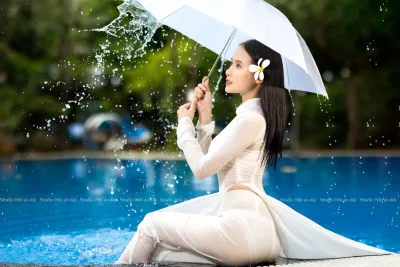 Bộ sưu tập áo dài trắng sang trọng ướt [H9JLTX]