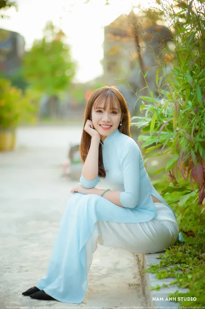 Áo dài xanh truyền thống [CLHVCC]