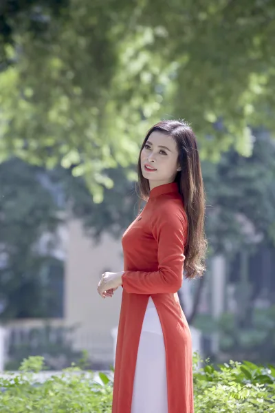 Loạt ảnh áo dài đỏ thanh thoát áo dài đỏ [9CVXAI]