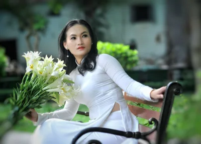 Ảnh áo dài trắng thanh nhã áo dài trắng [M2ONYR]