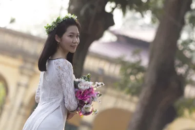 Nét Việt áo dài trắng hoa [FDY4LI]