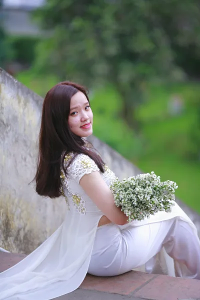 Áo dài trắng người đẹp áo dài trắng thanh xuân [7BY5TK]