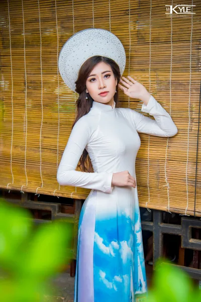 Áo dài trắng nét đẹp áo dài nữ tính [DRUBTJ]