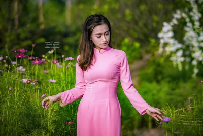 Tà áo dài áo dài hồng hài hòa hoa [EQ0FY8]