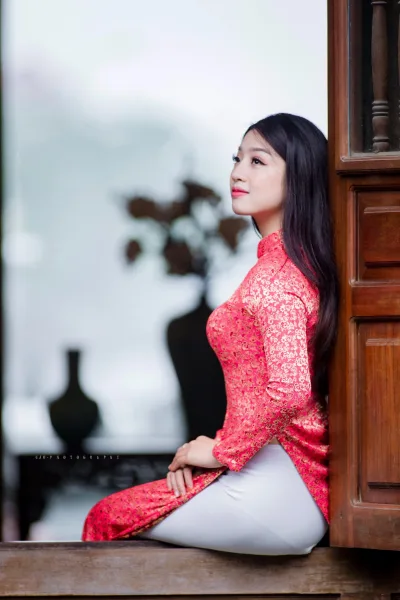 Áo dài đỏ sức hút thanh lịch [GOSYVY]