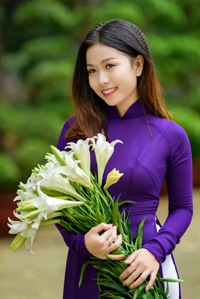 Áo dài tím hoa yêu kiều [HSJGRL]