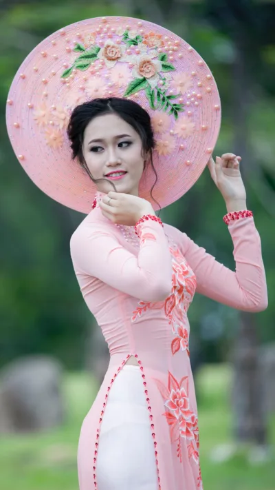 Áo dài hồng loạt ảnh thanh nhã [RVADA4]
