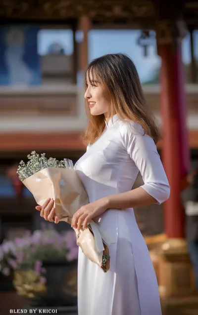 Áo dài trắng nắng nhẹ nhàng [BNNWUP]