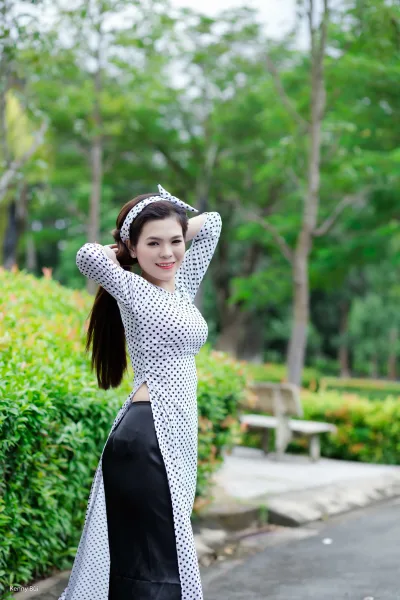 Duyên dáng áo dài họa tiết áo dài họa tiết [HDFGJW]