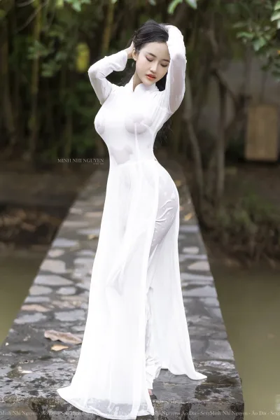 Áo dài trắng bộ ảnh ướt mộc mạc [RJML56]