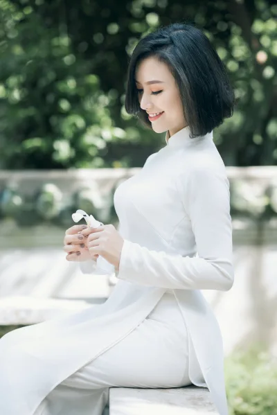 Áo dài trắng hot girl áo dài trắng vẻ đẹp Việt Nam [C7OOTY]