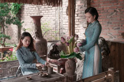 Áo dài trắng khoảnh khắc cổ kính thướt tha [KN5HRC]