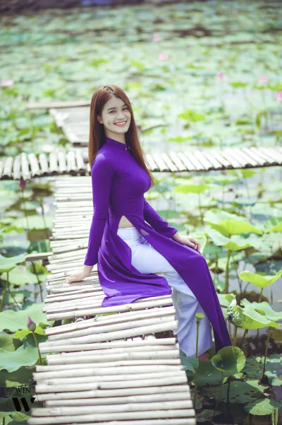 Áo dài tím nét Việt [SEYG3V]