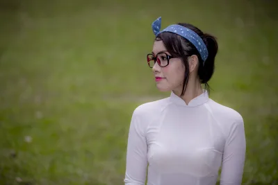 Người đẹp áo dài trắng duyên dáng áo dài trắng [XSGPFP]