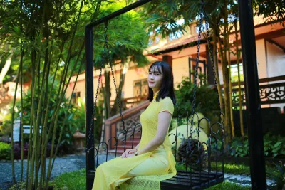 Áo dài vàng áo dài vàng dịu dàng [U9WHRZ]