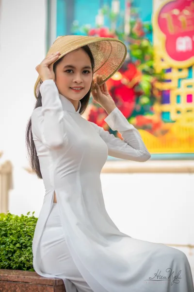 Áo dài trắng album nón lá thanh thoát [7AOVLG]