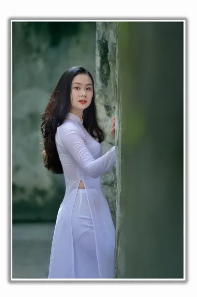 Áo dài trắng áo dài trắng nổi bật [MNEFKZ]