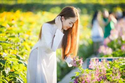 Áo dài trắng quý phái nắng [TFF96P]