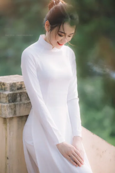 Áo dài trắng hoài cổ tinh khôi [YDE8RQ]