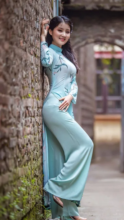Áo dài trắng tinh tế áo dài trắng [WV1QJS]