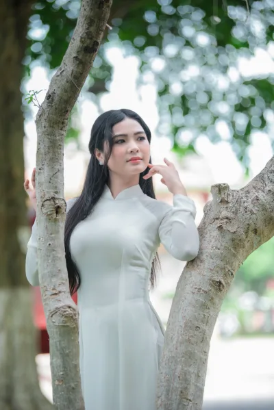 Áo dài trắng nét Việt tinh khôi [Q9K3GY]