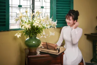 Áo dài trắng áo dài trắng thanh nhã [Z5C1HH]