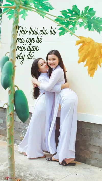 Hài hòa áo dài trắng chị chị em em [BJISAW]