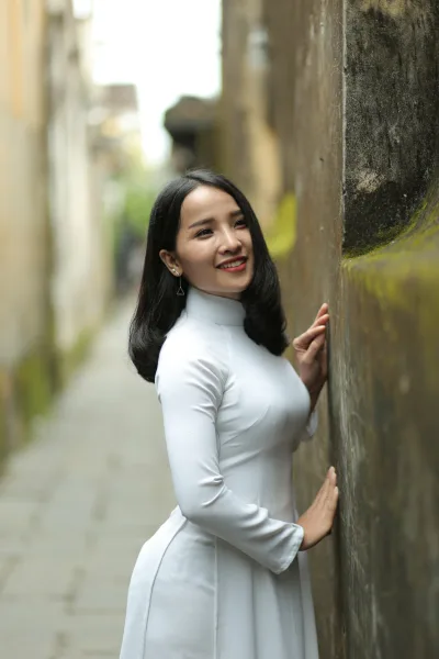 Áo dài trắng hiện đại nuột [ATI4Y2]