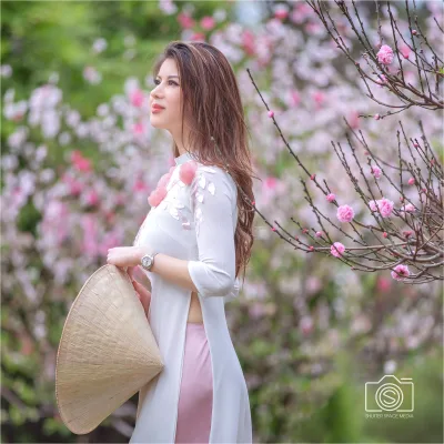 Áo dài trắng album hoa đào thướt tha [MPYOSN]