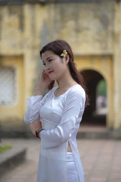 Hiện đại áo dài trắng [CFHWVD]