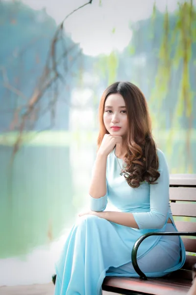 Áo dài xanh thanh nhã [SPJFAT]